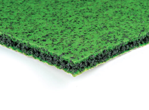 Crumb rubber carpet underlay close-up showing dense structure for durability and heat transfer